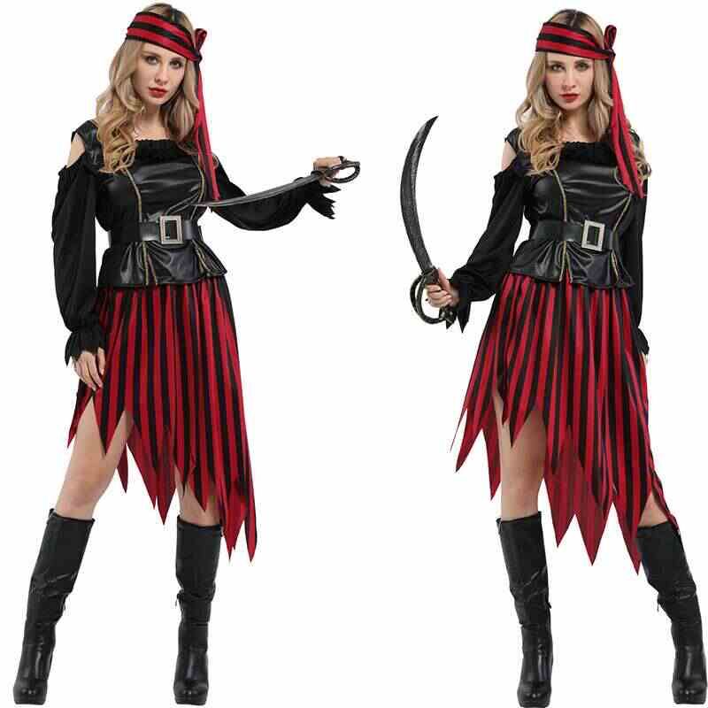 Ethnic Fashion Clothing - Kostium Piratki dla Dorosłych Kobiet, Strój