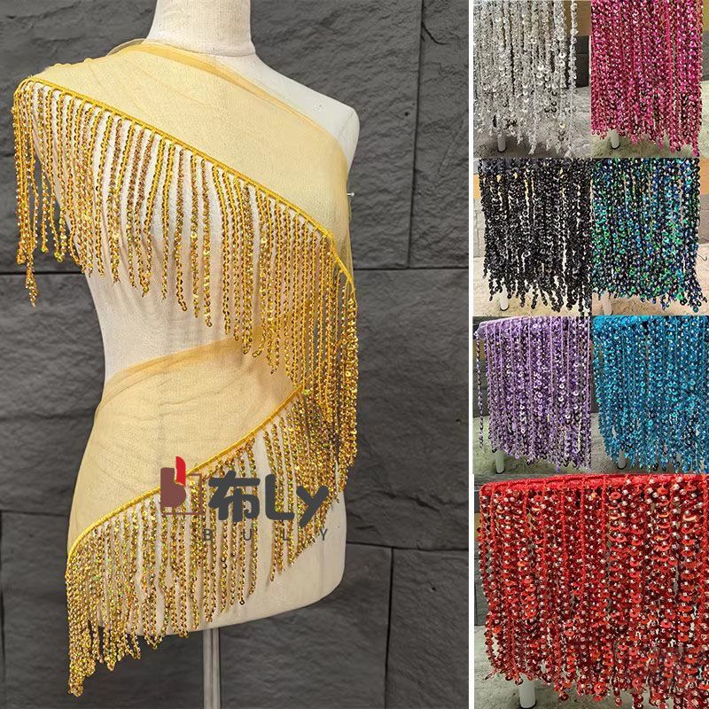 Ethnic Fashion Design - 15 cm Frędzle z cekinami i