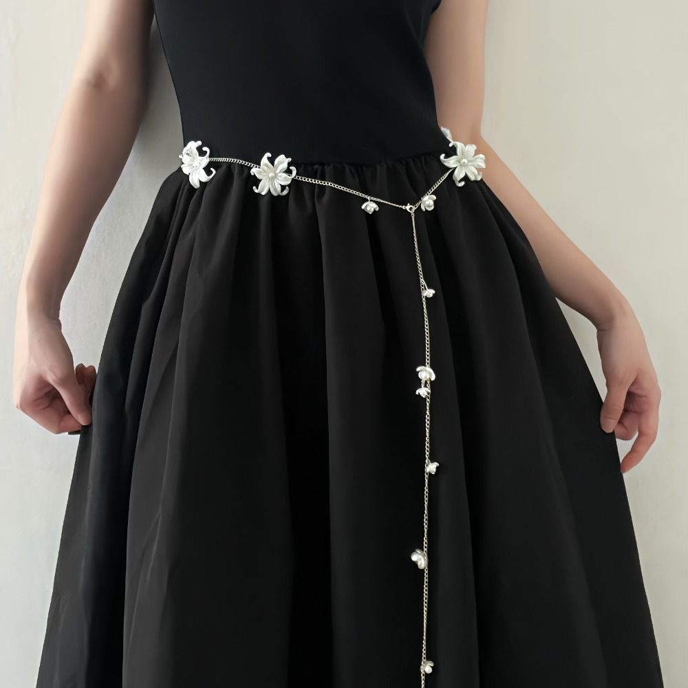 Ethnic Fashion Design - Seksowny srebrny łańcuszek na talię, akcesoria,