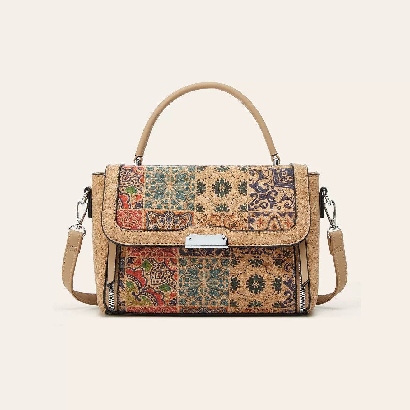 The Ethnic Fashion - Damska miękka torebka z korka i