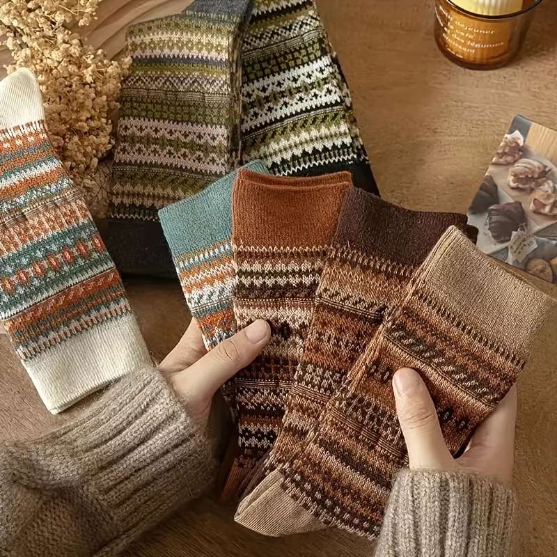 Retro 7-kolorowe skarpetki do  – Ethnic Fashion Design recenzja i cena