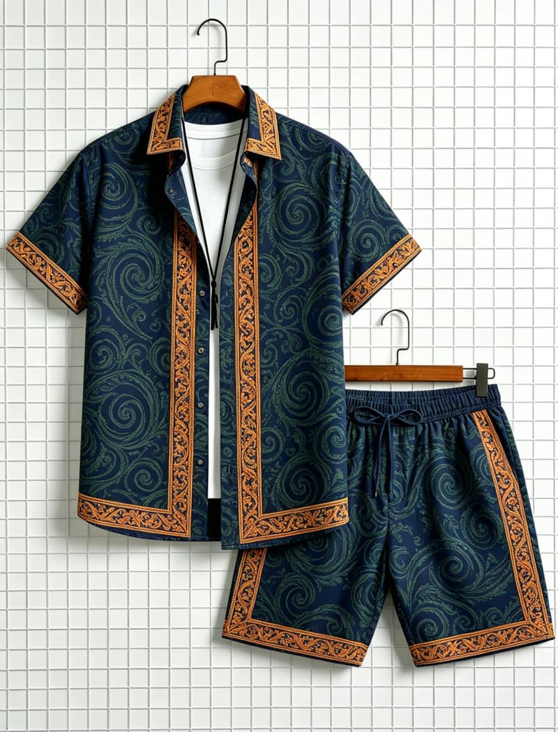 Męski zestaw: koszula z krótki – Ethnic Wear recenzja i cena