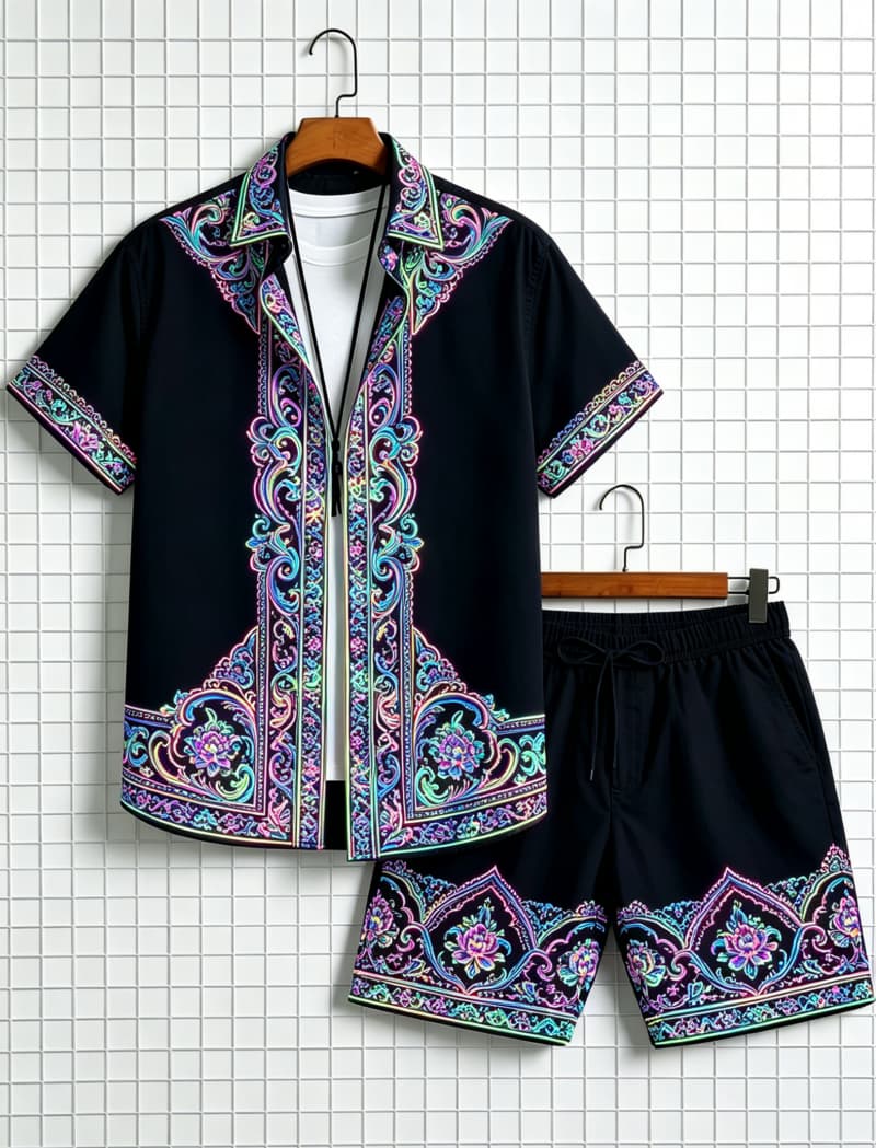 Męski zestaw: koszula z krótki – Ethnic Wear recenzja i cena