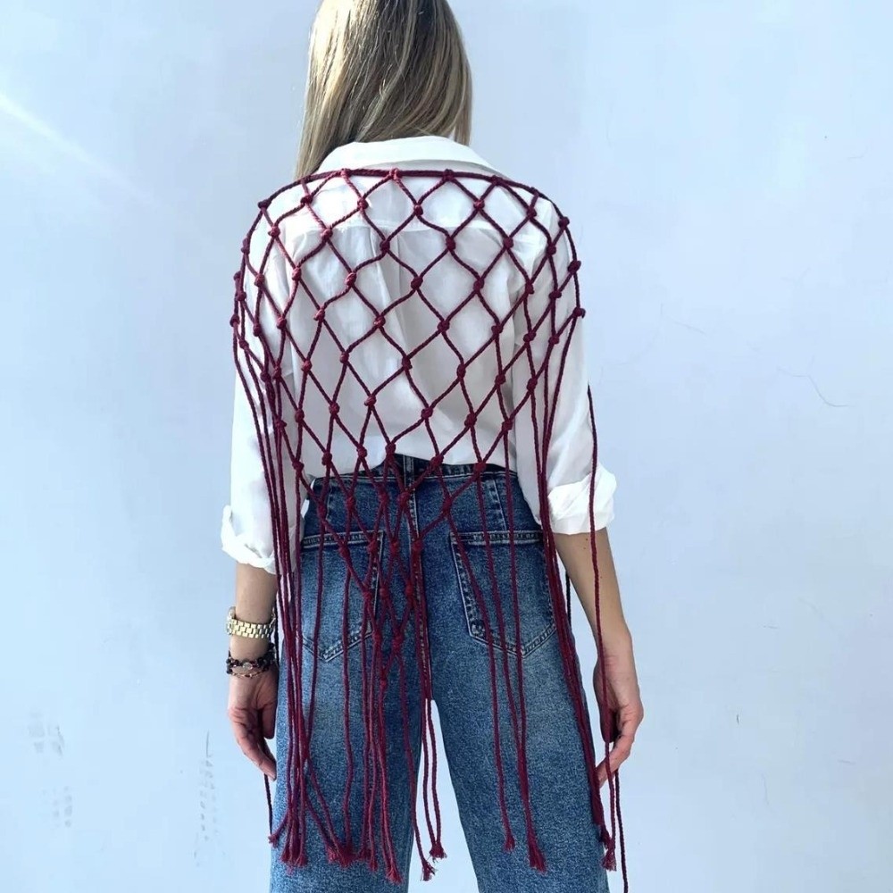 Bohemski szal z siateczkowymi  – Ethnic Fashion Design recenzja i cena